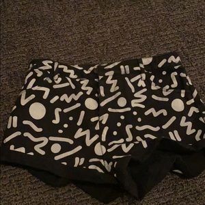 Black and white shorts